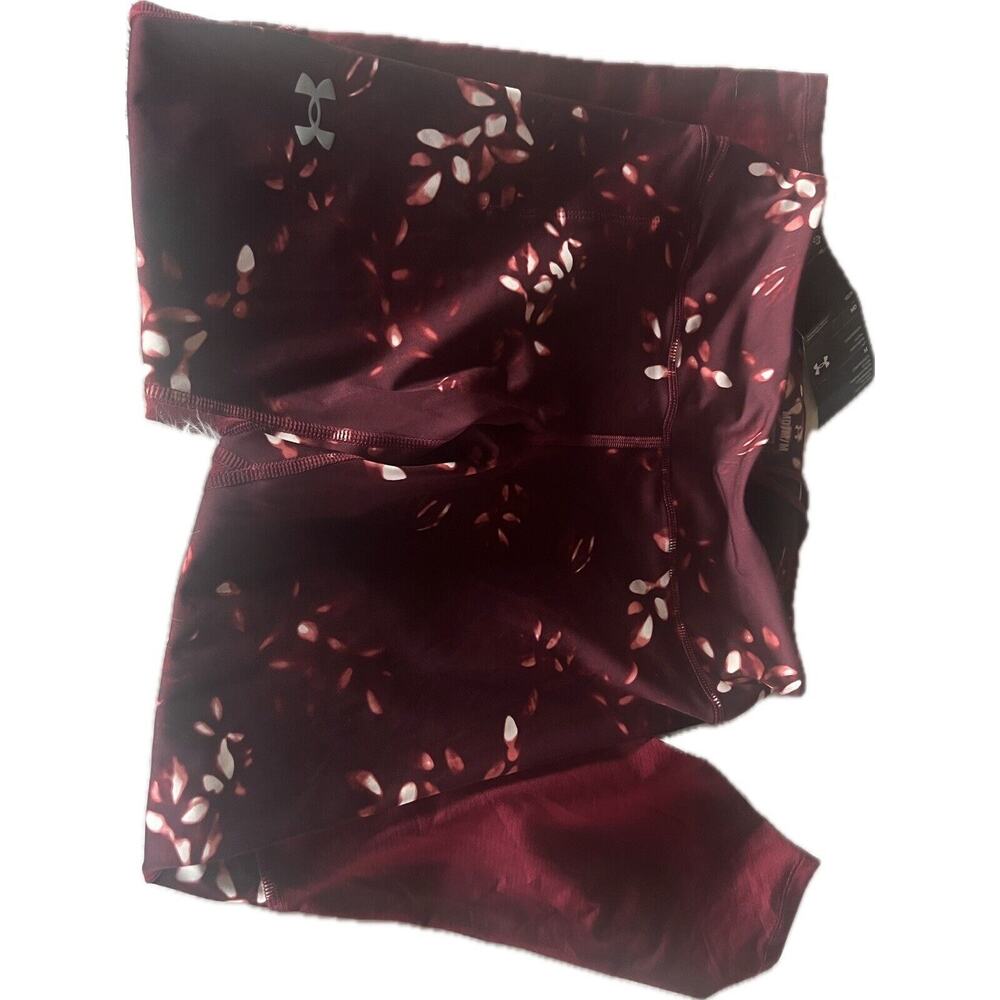 Under Armour Heat gear Compression Tights NWT Womens Maroon Floral Size Medium